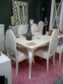 COMEDOR BLANCO MESA 180X90X75 CM + 6 SILLAS + 1 CONSOLA